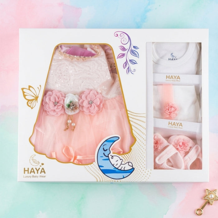 HY - 5 Pieces - Starter Set Box - Three Flowers - Plain - Peach