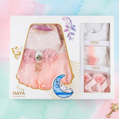 HY - 5 Pieces - Starter Set Box - Three Flowers - Plain - Peach