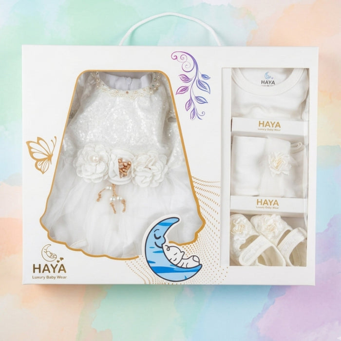 HY - 5 Pieces - Starter Set Box - Three Flowers - Plain - White