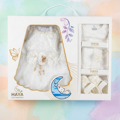 HY - 5 Pieces - Starter Set Box - Three Flowers - Plain - White