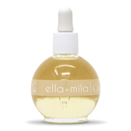 Vanilla Dream cuticle oil round dropper bottle, front view
