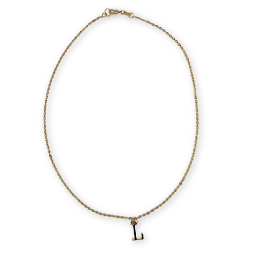 Initial Large Charm Necklace - 18K Gold Filled, 1/2in Charm