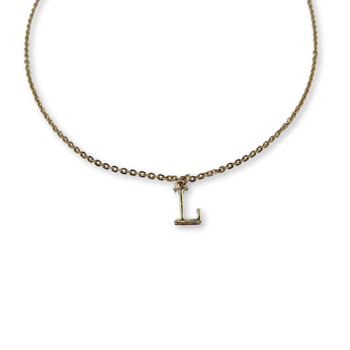 Initial Large Charm Necklace - 18K Gold Filled, 1/2in Charm