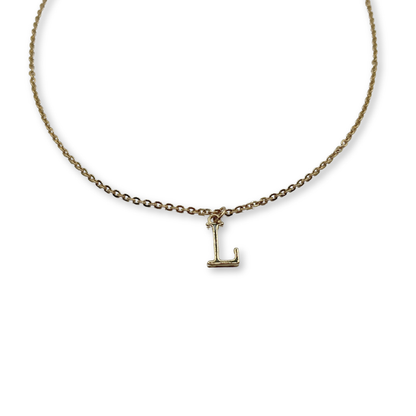 Initial Large Charm Necklace - 18K Gold Filled, 1/2in Charm
