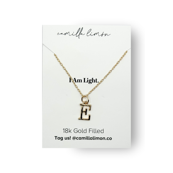 Initial Large Charm Necklace - 18K Gold Filled, 1/2in Charm