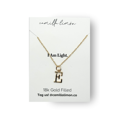 Initial Large Charm Necklace - 18K Gold Filled, 1/2in Charm