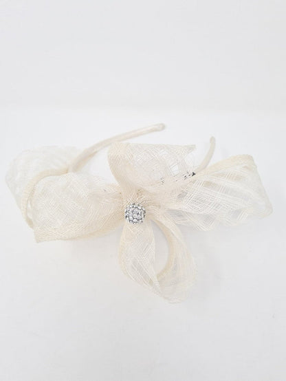 Ivory Belladonna Bow Hairband Fascinator - Franklins