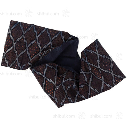 Japanese Indigo Katazome Panel Textile Orange Diamond