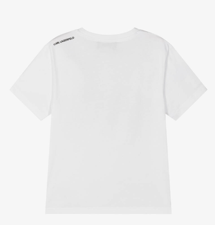 KARL LAGERFELD Boys White Cotton Karl Ikonik T-Shirt