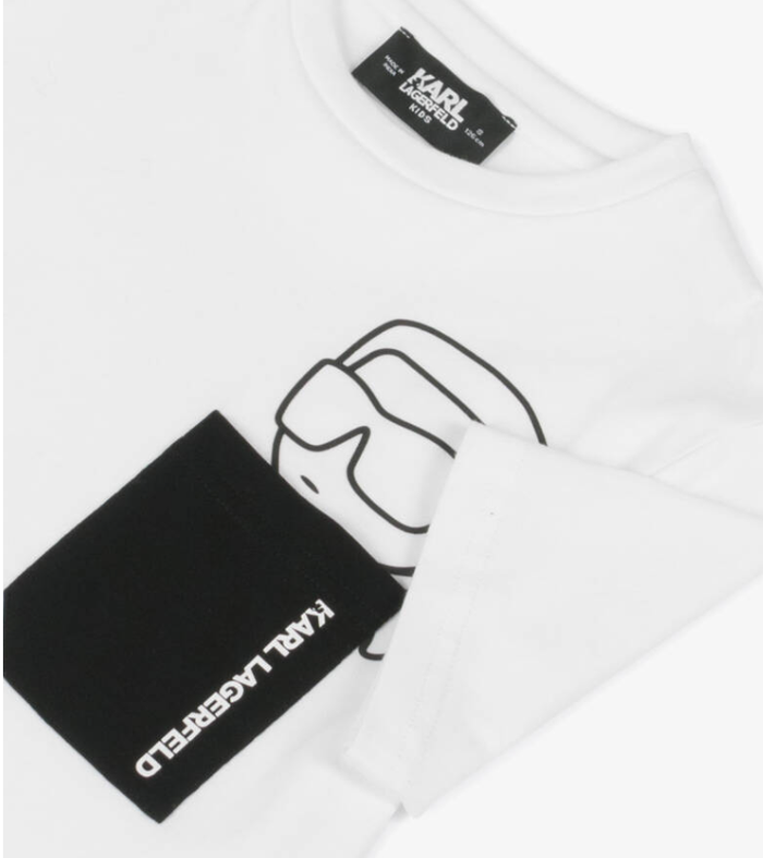 KARL LAGERFELD Boys White Cotton Karl Ikonik T-Shirt