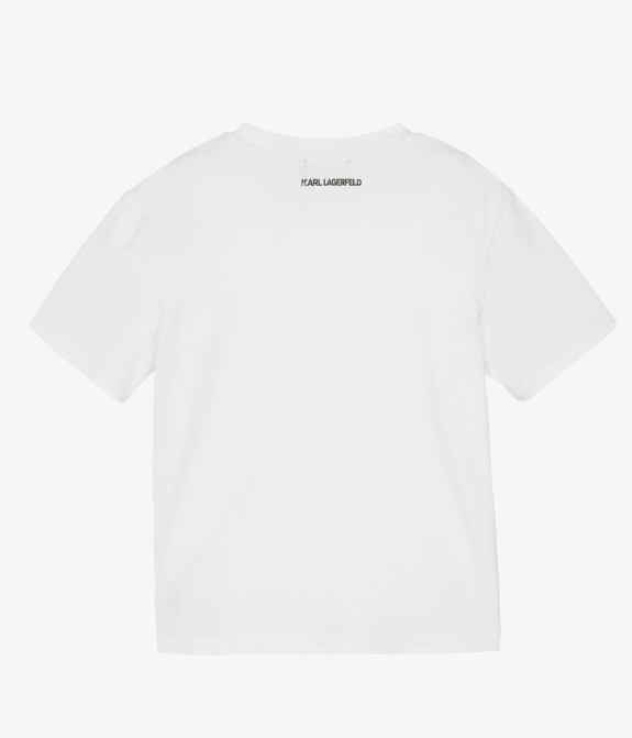 KARL LAGERFELD Girls White Organic Cotton T-Shirt