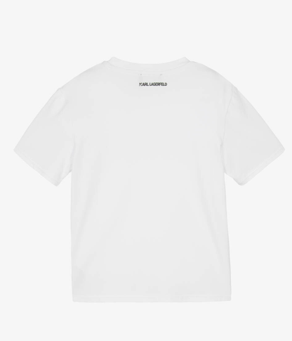 KARL LAGERFELD Girls White Organic Cotton T-Shirt