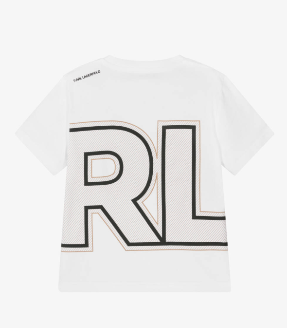 KARL LAGERFELD KIDS Boys White Cotton T-Shirt