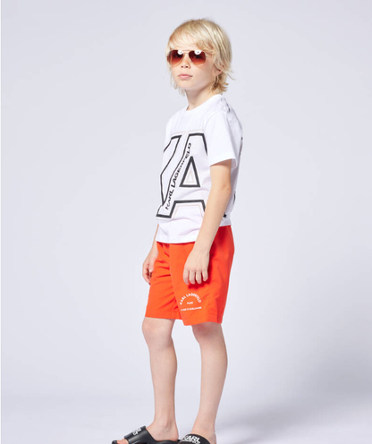 KARL LAGERFELD KIDS Boys White Cotton T-Shirt
