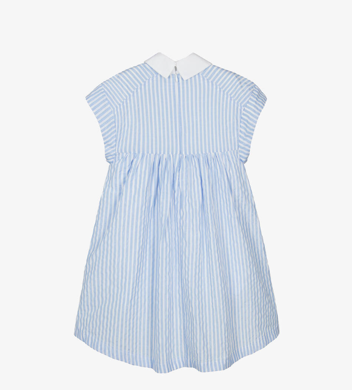 KARL LAGERFELD KIDS Girls Blue & White Striped Cotton Dress
