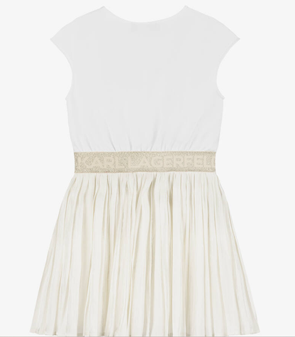 KARL LAGERFELD KIDS Girls White & Ivory Voile Dress