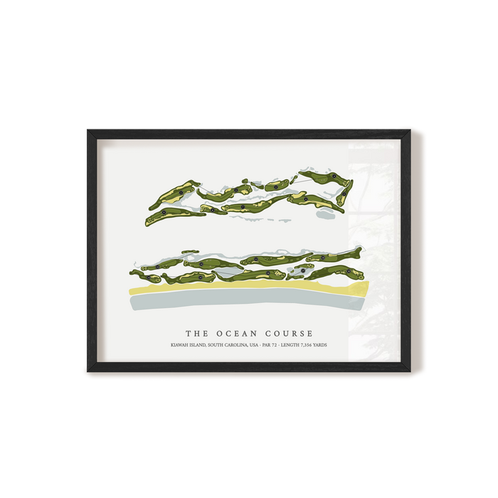 Kiawah Island Golf Resort - The Ocean Course | Golf Course Print | Black Frame
