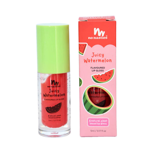 5ml tube of No Nasties Kids Natural Lip Gloss in Juicy Watermelon flavour, plant-based and naturally flavoured.
