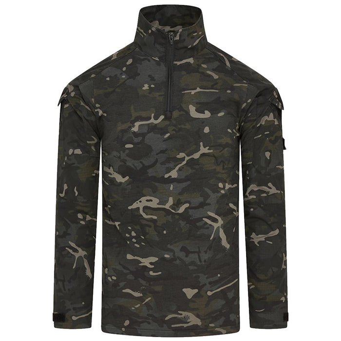 front view of kombat spec ops ubacs black btp camo