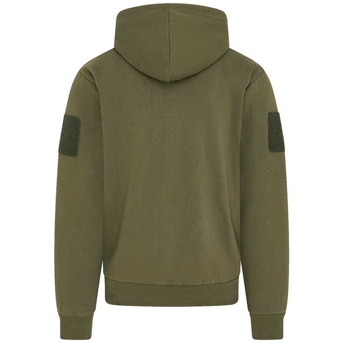 rear view of kombat spec ops zip up green hoodie