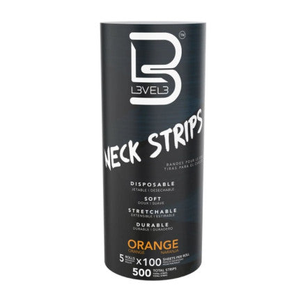 L3vel3 Neck Strips - Orange - 5 Rolls 100 strips/Roll - Palms Fashion Inc.