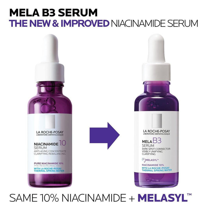 La Roche Posay Mela B3 Dark Spot Corrector Serum with Niacinamide 30ml - Renewed. سيروم لاروش بوساي ميلا بي 3 مصحح للبقع الداكنة مع النياسيناميد 30 مل - متجدد - Princess Cosmetics Qatar
