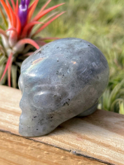 Labradorite Alien Skull Carving