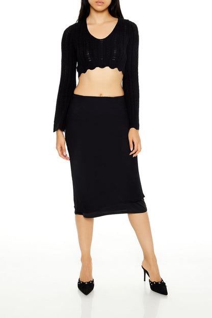 Lace-Up Cropped Sweater