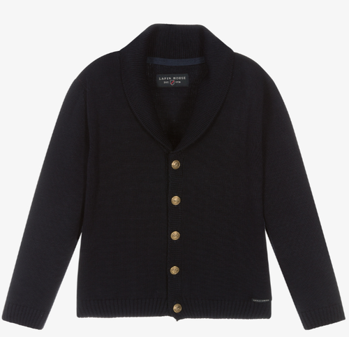 LAPIN HOUSE Boys Blue Knit Cardigan