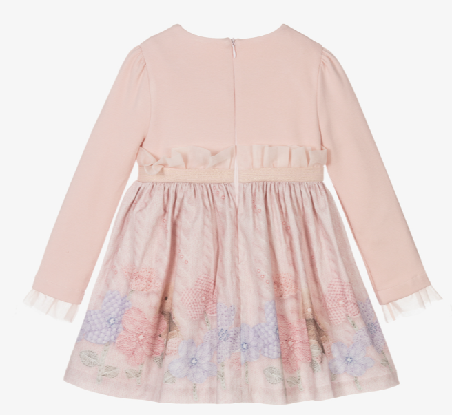 LAPIN HOUSE Girls Pink Bow Cotton Dress
