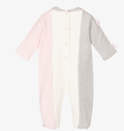 LAPIN HOUSE Pink, Ivory & Grey Babygrow