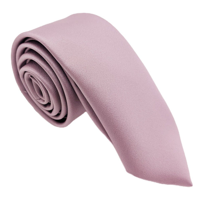 Lavender Frost Tie - Wedding Accessory | Handmade Men’s Necktie shown rolled, highlighting its smooth satin texture and elegant pastel tone.