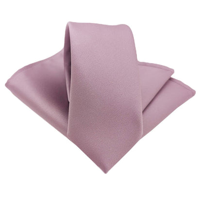Lavender Frost Tie - Wedding Accessory | Handmade Men’s Necktie with matching pocket square, perfect for weddings and coordinated outfits.