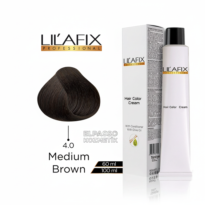 Lilafix Professional Hair Color Cream 4.0 Medium Brown 100ml