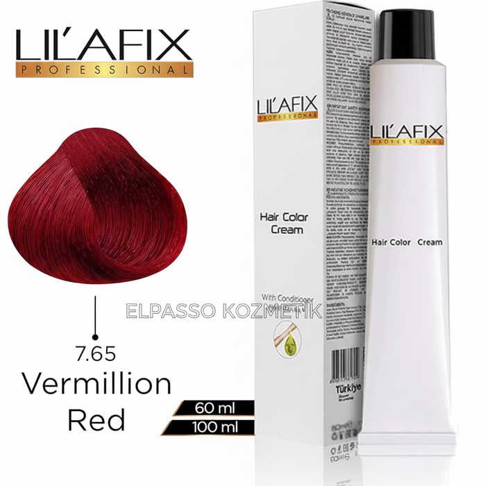 Lilafix Professional Hair Color Cream 7.65 Vermillion Red 100ml