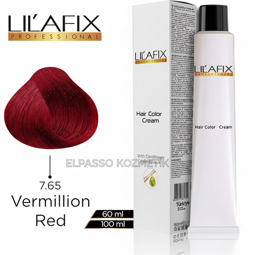 Lilafix Professional Hair Color Cream 7.65 Vermillion Red 100ml