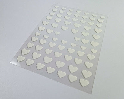 White Hearts Nail Art Decals