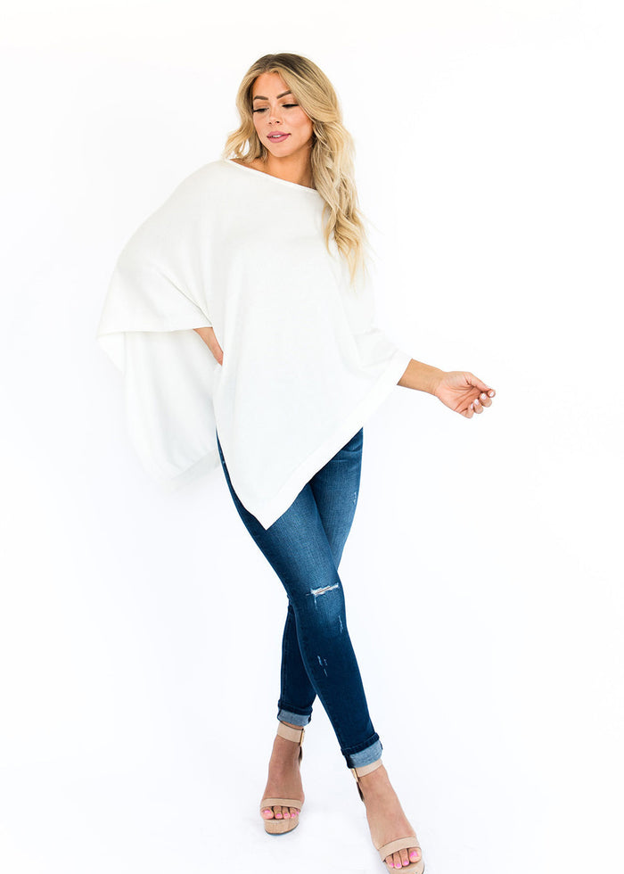 Loving Thread Eco-Chic LUXE Poncho Pullover (3 Solid Colors)