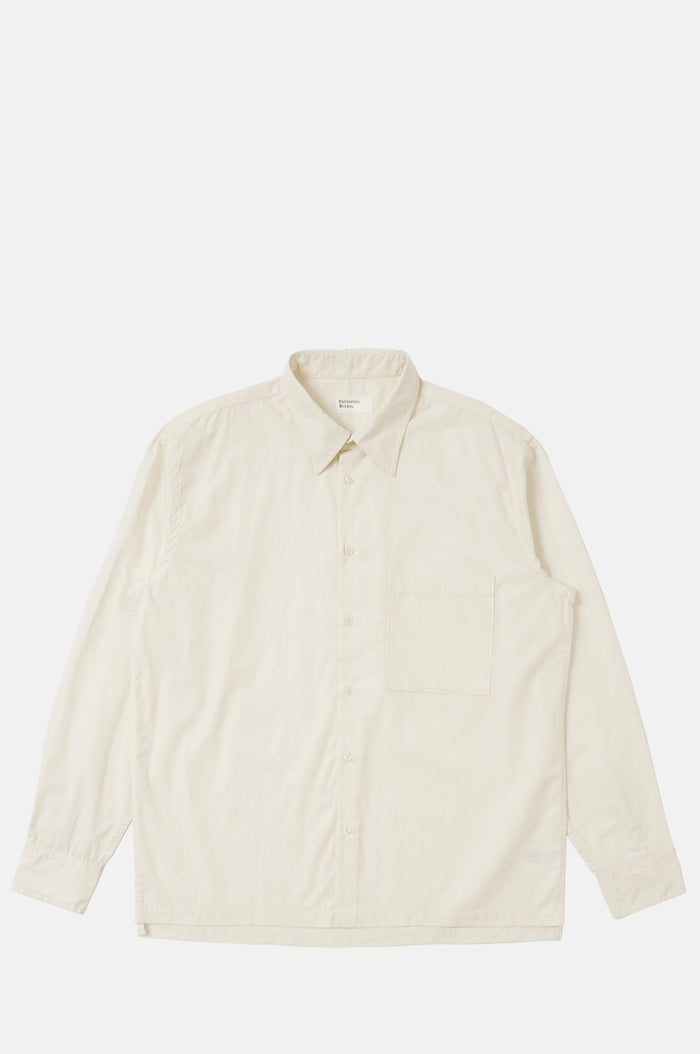 Universal Works Lucky Shirt Broadcloth Ecru.