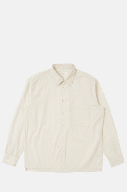 Universal Works Lucky Shirt Broadcloth Ecru.