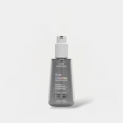 Luxe Organix First Cleanse Deep Cleansing Oil Skin Brightening 120ml لوكس أورجانيكس التنظيف الأول زيت التنظيف العميق لتفتيح البشرة - Princess Cosmetics Qatar