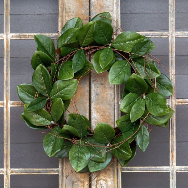 Magnolia and Twig Wreath