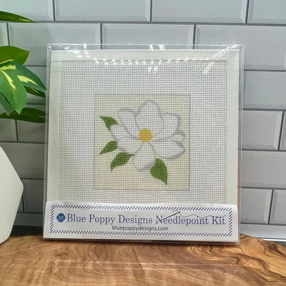 Magnolia Needlepoint Design - Lifestyle View - Blue Poppy Designs