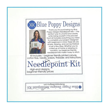 Magnolia Needlepoint Design - Back View - Blue Poppy Designs