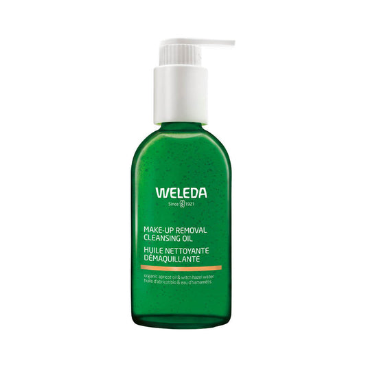150ml pump bottle of Weleda Make-Up Removal Cleansing Oil.