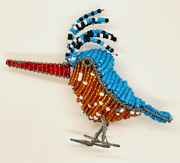 Malachite Kingfisher (Large) - Beaded Bird