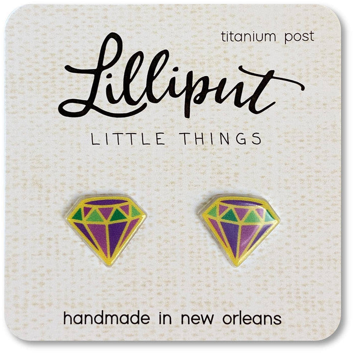 Mardi Gras Diamond Earrings
