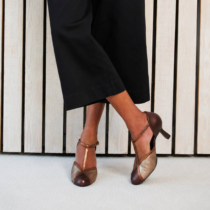 Margot: Metallic Brown Multi Leather Shoes Sole Bliss