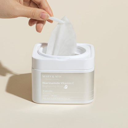 MARY & MAY Niacinamide Vitamin C Brightening Mask Pack (30 Sheets). ماري وماي نياسيناميد فيتامين سي قناع تفتيح البشرة - Princess Cosmetics Qatar