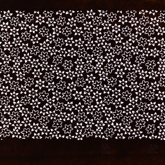 Meiji Floral Katagami | Japanese Lacquered Paper Stencil